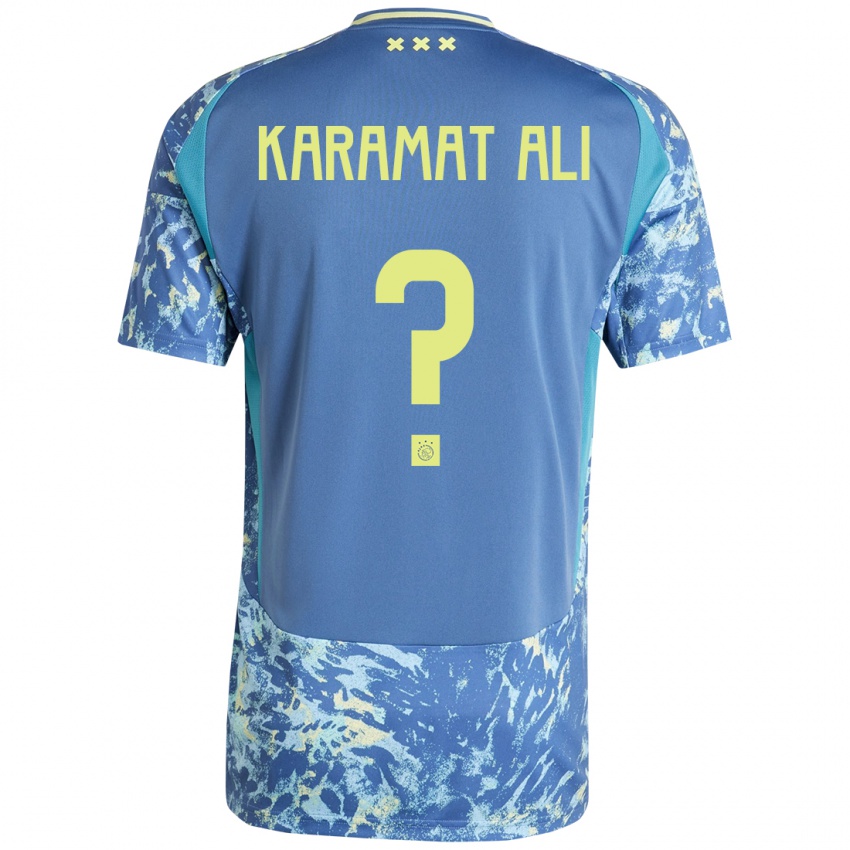 Niño Camiseta Yaïr Karamat Ali #0 Gris Azul Amarillo 2ª Equipación 2024/25 La Camisa