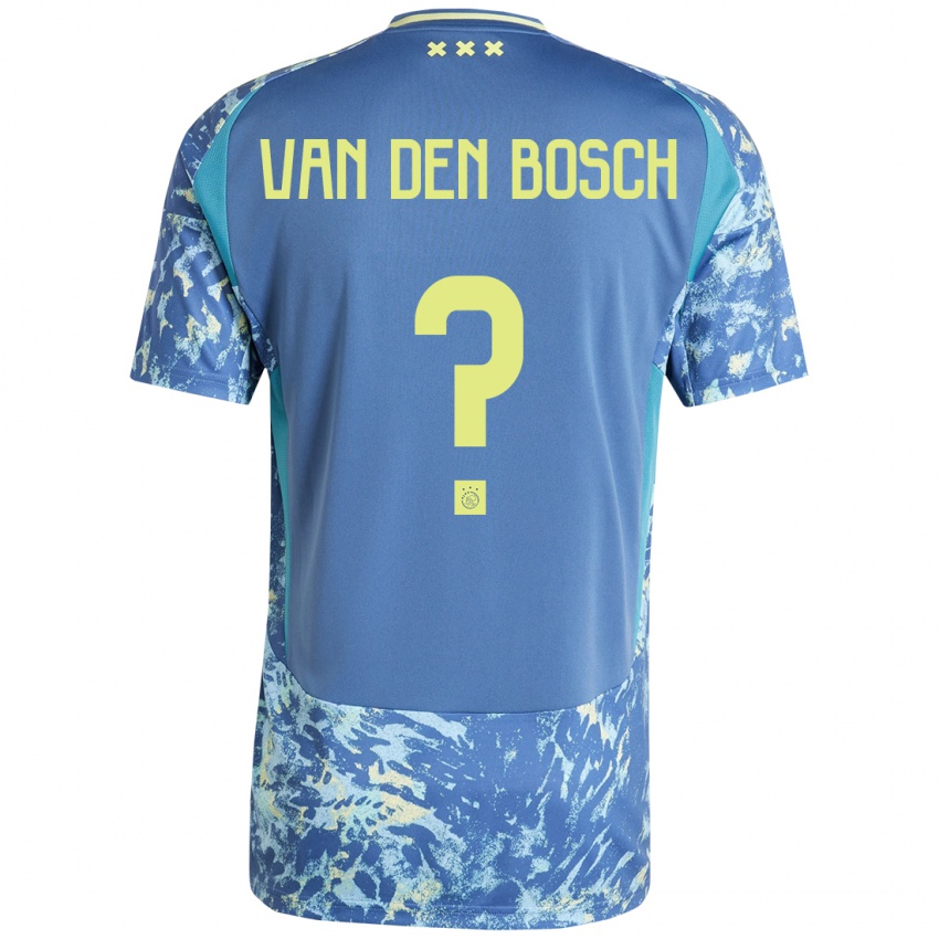 Niño Camiseta Frederico Van Den Bosch #0 Gris Azul Amarillo 2ª Equipación 2024/25 La Camisa