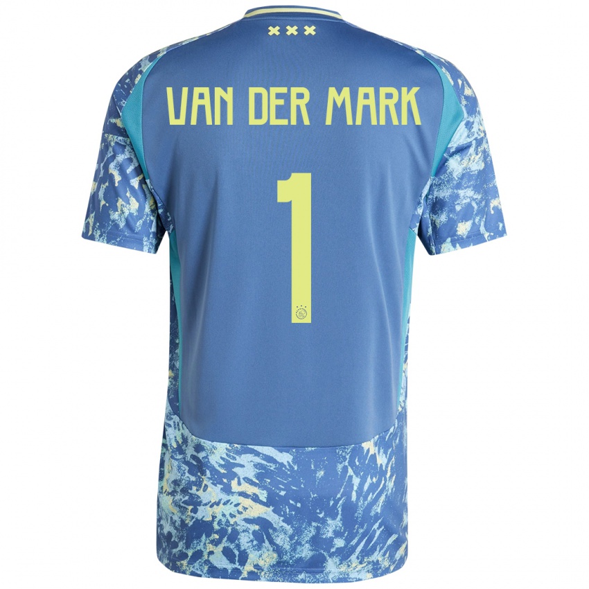 Niño Camiseta Jesper Van Der Mark #1 Gris Azul Amarillo 2ª Equipación 2024/25 La Camisa