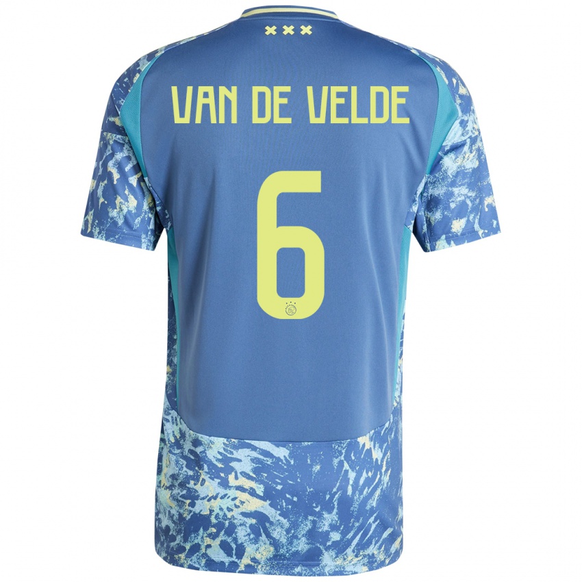 Niño Camiseta Jonna Van De Velde #6 Gris Azul Amarillo 2ª Equipación 2024/25 La Camisa