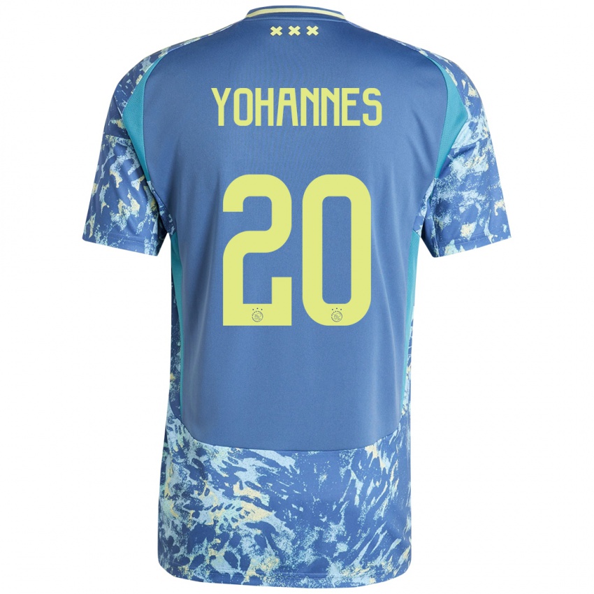 Niño Camiseta Lily Yohannes #20 Gris Azul Amarillo 2ª Equipación 2024/25 La Camisa