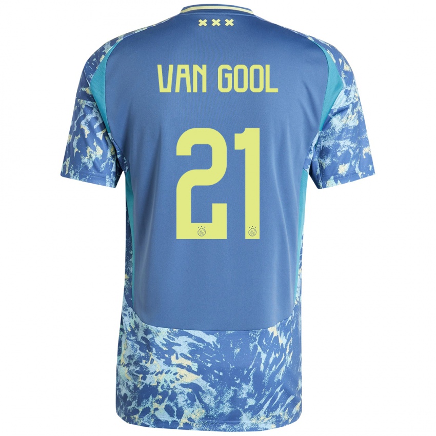 Niño Camiseta Rosa Van Gool #21 Gris Azul Amarillo 2ª Equipación 2024/25 La Camisa