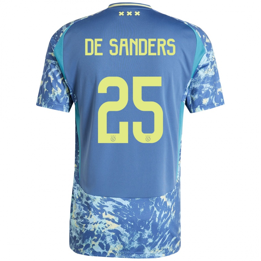 Niño Camiseta Kay-Lee De Sanders #25 Gris Azul Amarillo 2ª Equipación 2024/25 La Camisa