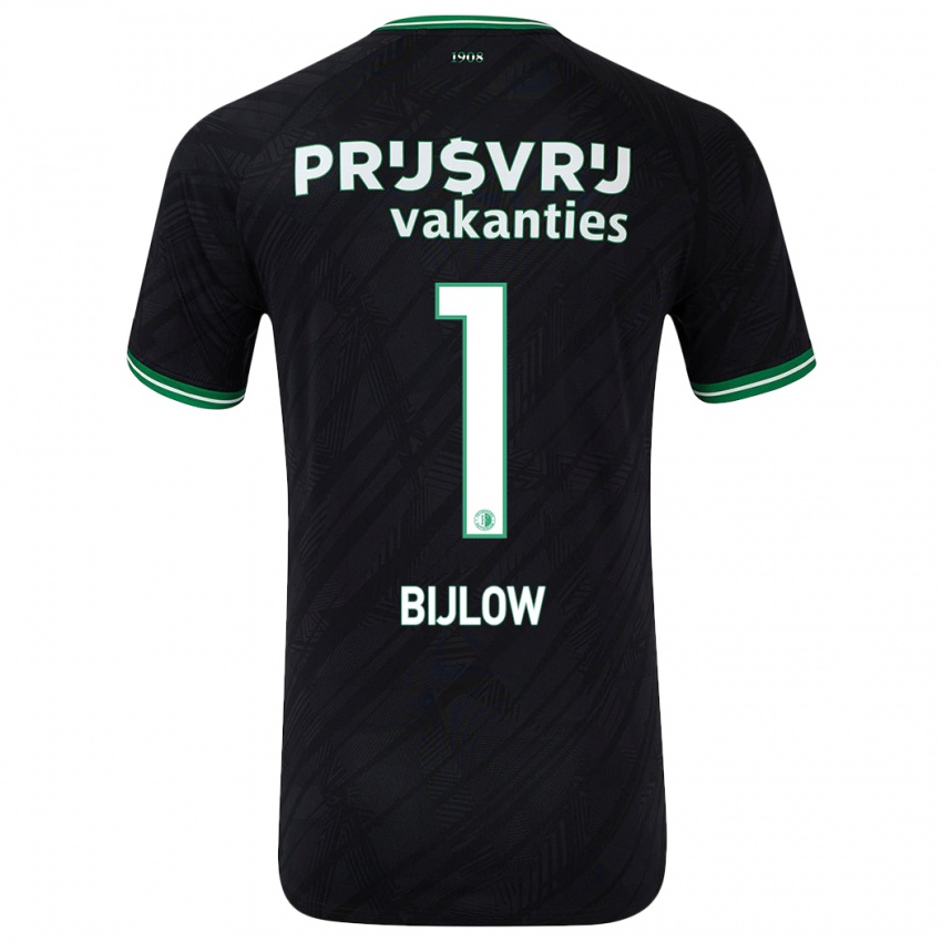 Niño Camiseta Justin Bijlow #1 Negro Verde 2ª Equipación 2024/25 La Camisa