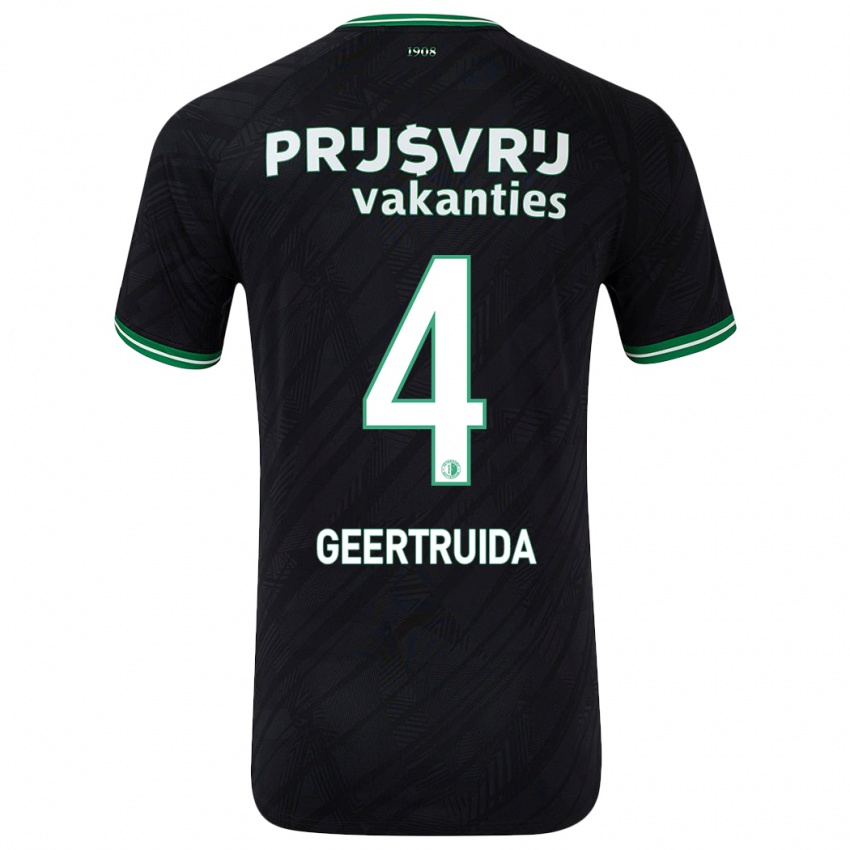 Niño Camiseta Lutsharel Geertruida #4 Negro Verde 2ª Equipación 2024/25 La Camisa