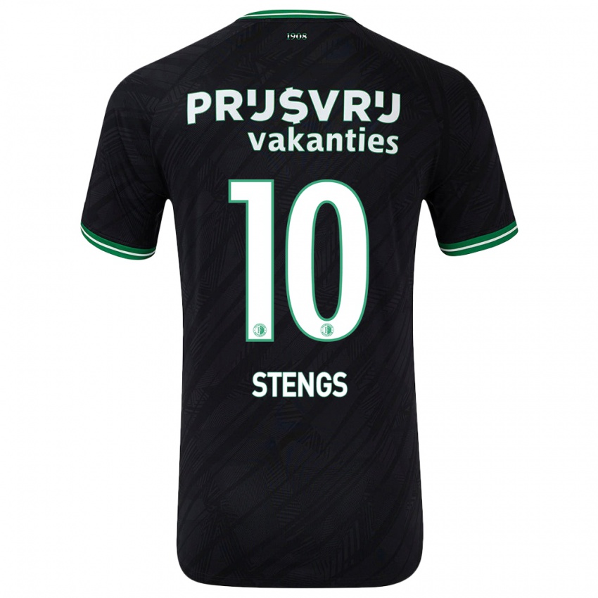 Niño Camiseta Calvin Stengs #10 Negro Verde 2ª Equipación 2024/25 La Camisa