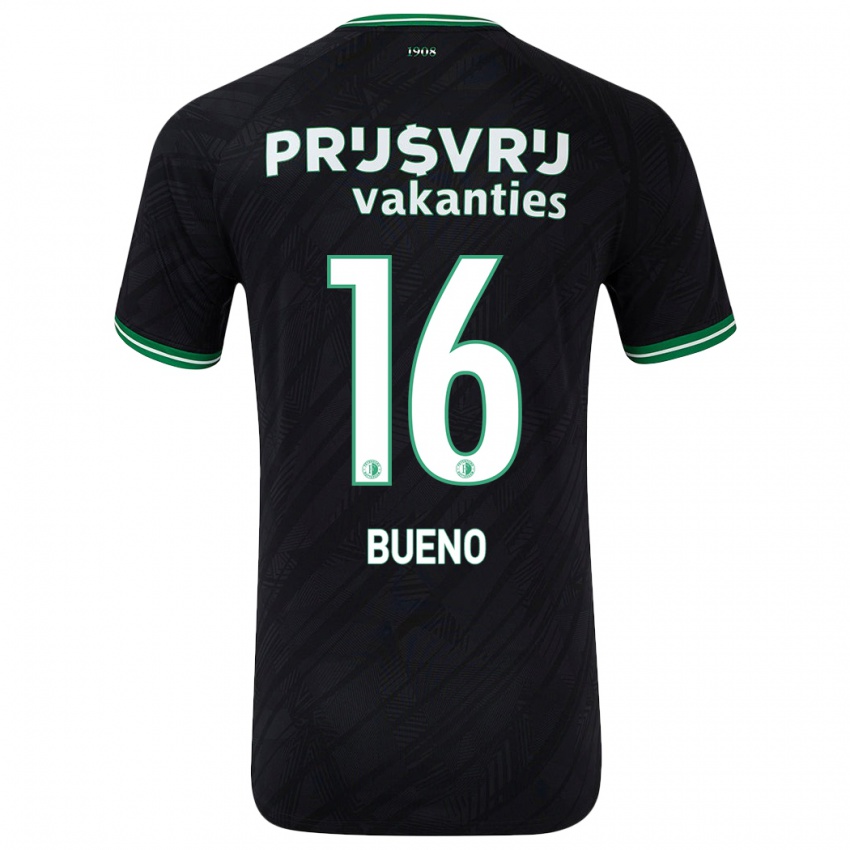 Niño Camiseta Hugo Bueno #16 Negro Verde 2ª Equipación 2024/25 La Camisa