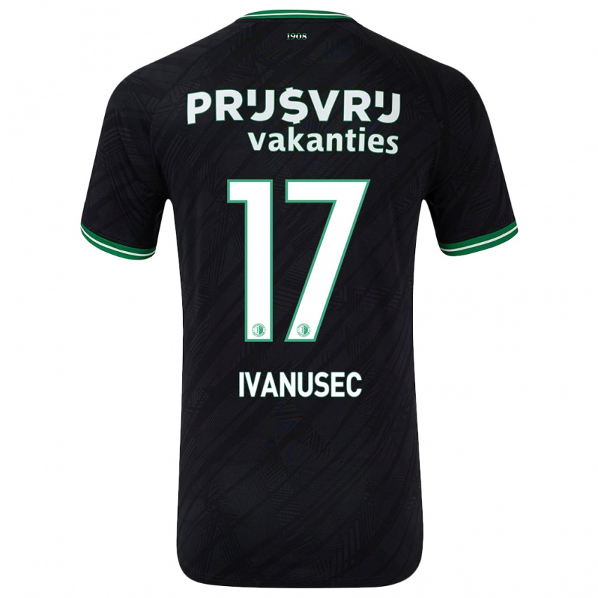 Niño Camiseta Luka Ivanusec #17 Negro Verde 2ª Equipación 2024/25 La Camisa