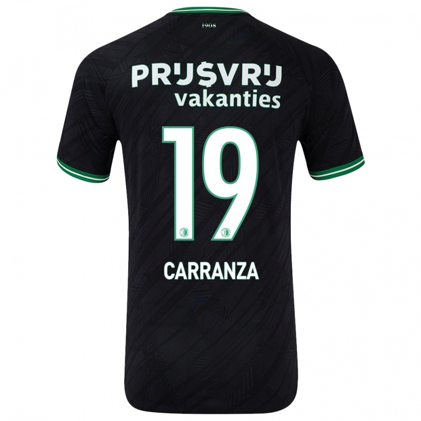 Niño Camiseta Julián Carranza #19 Negro Verde 2ª Equipación 2024/25 La Camisa