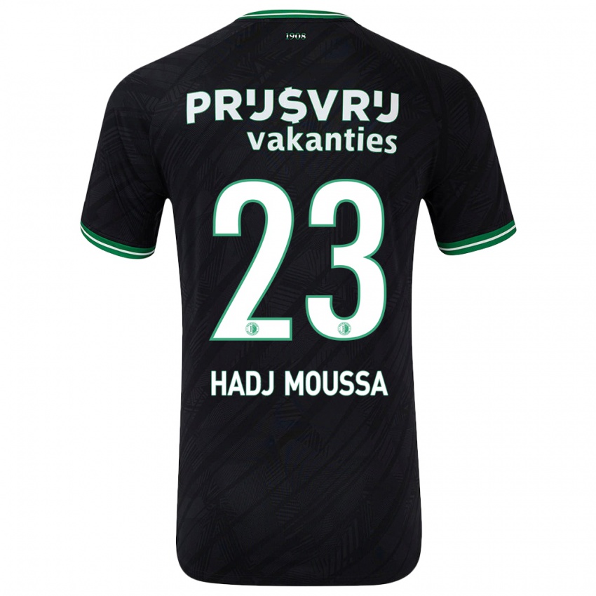 Niño Camiseta Anis Hadj Moussa #23 Negro Verde 2ª Equipación 2024/25 La Camisa