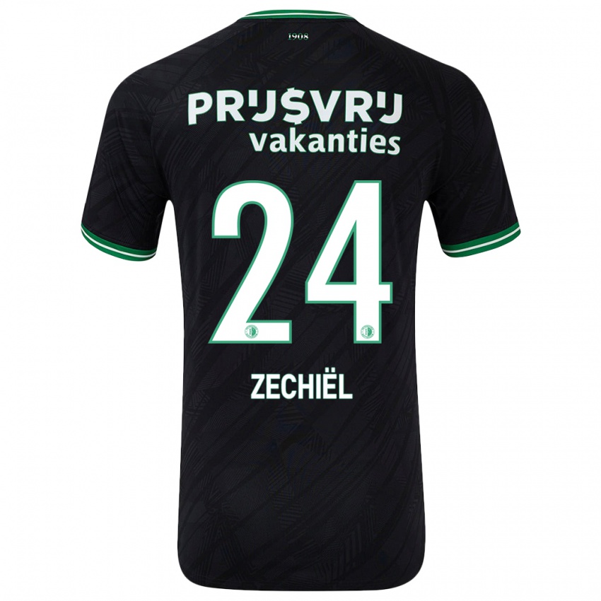 Niño Camiseta Gjivai Zechiel #24 Negro Verde 2ª Equipación 2024/25 La Camisa