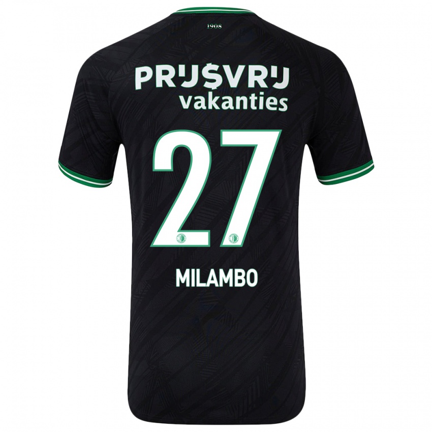 Niño Camiseta Antoni Milambo #27 Negro Verde 2ª Equipación 2024/25 La Camisa