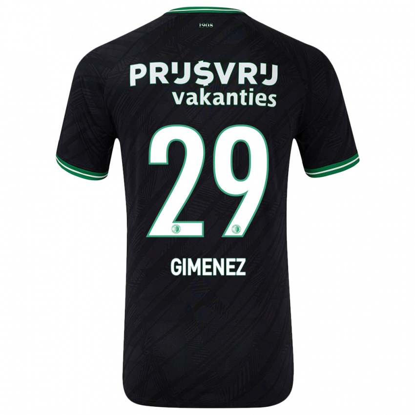 Niño Camiseta Santiago Gimenez #29 Negro Verde 2ª Equipación 2024/25 La Camisa