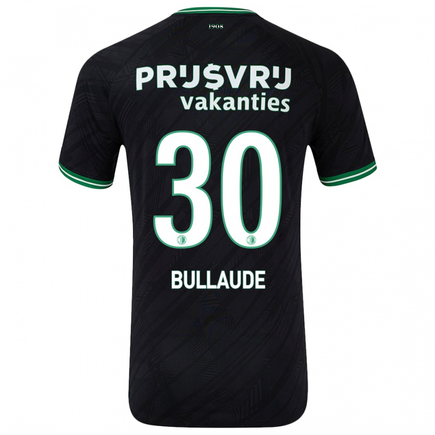 Niño Camiseta Ezequiel Bullaude #30 Negro Verde 2ª Equipación 2024/25 La Camisa