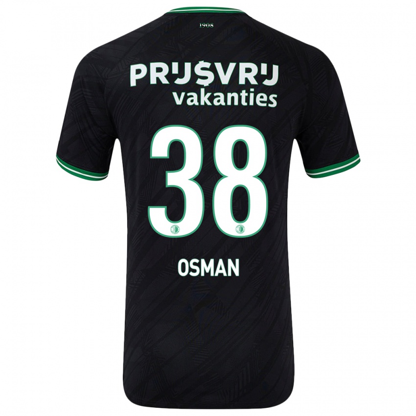 Niño Camiseta Ibrahim Osman #38 Negro Verde 2ª Equipación 2024/25 La Camisa