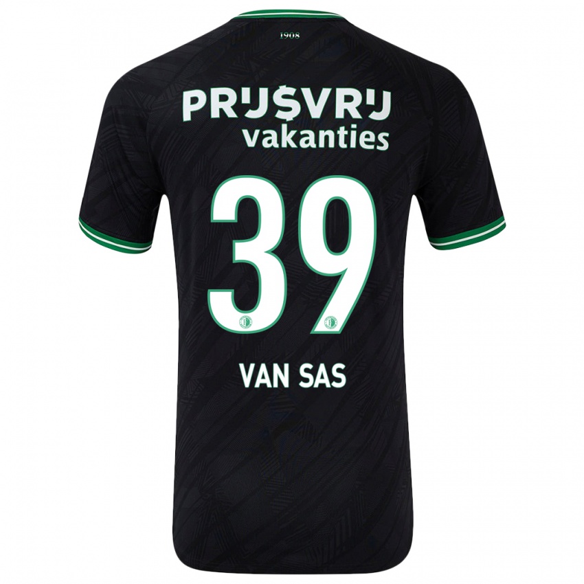 Niño Camiseta Mikki Van Sas #39 Negro Verde 2ª Equipación 2024/25 La Camisa