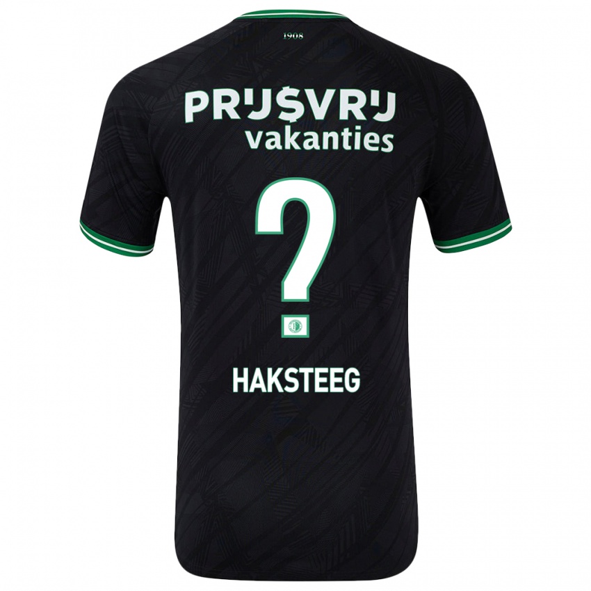 Niño Camiseta Tim Haksteeg #0 Negro Verde 2ª Equipación 2024/25 La Camisa