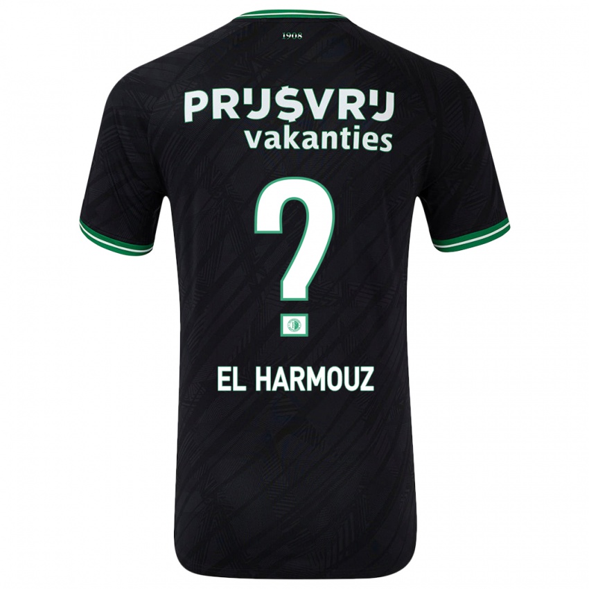 Niño Camiseta Nassim El Harmouz #0 Negro Verde 2ª Equipación 2024/25 La Camisa