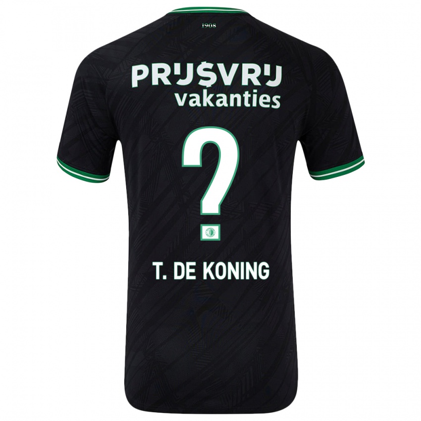 Niño Camiseta Tim De Koning #0 Negro Verde 2ª Equipación 2024/25 La Camisa