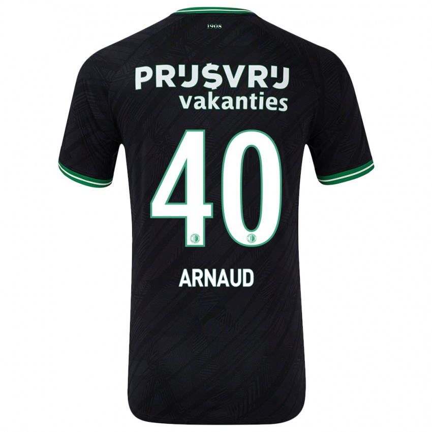 Niño Camiseta Lugene Arnaud #40 Negro Verde 2ª Equipación 2024/25 La Camisa