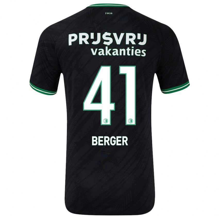 Niño Camiseta Mannou Berger #41 Negro Verde 2ª Equipación 2024/25 La Camisa