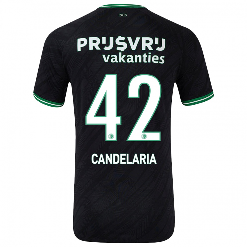 Niño Camiseta Jayden Candelaria #42 Negro Verde 2ª Equipación 2024/25 La Camisa