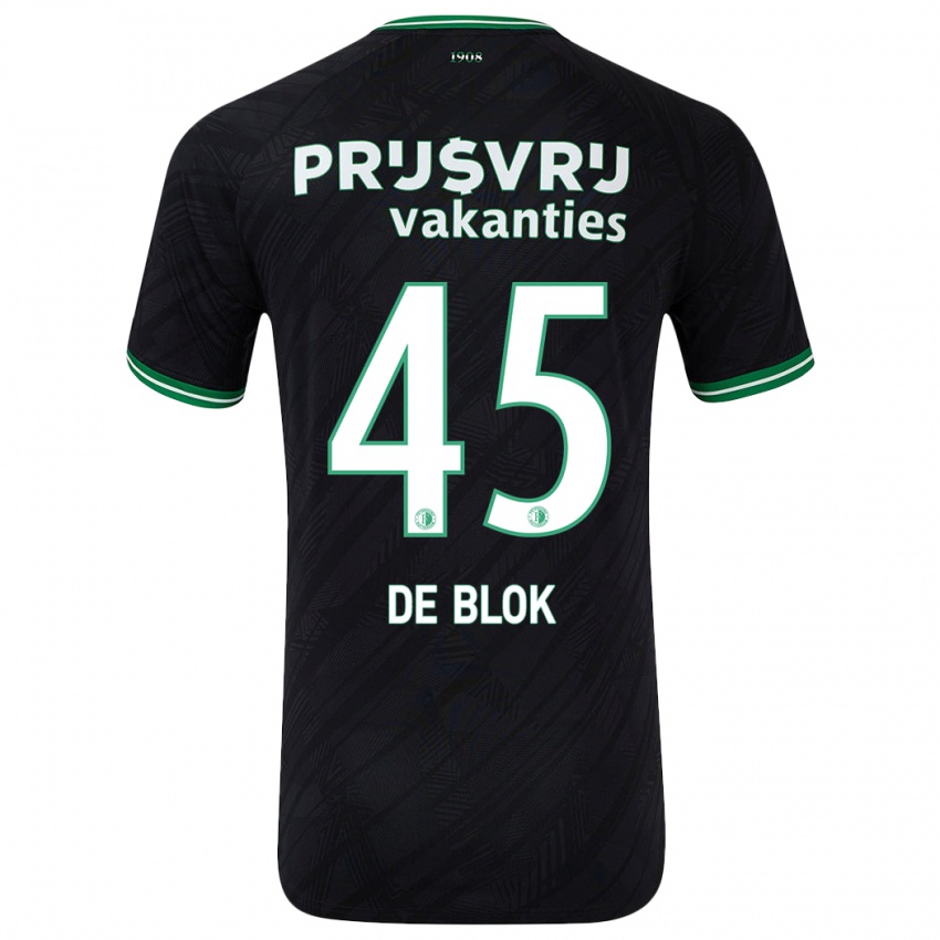 Niño Camiseta Lars De Blok #45 Negro Verde 2ª Equipación 2024/25 La Camisa