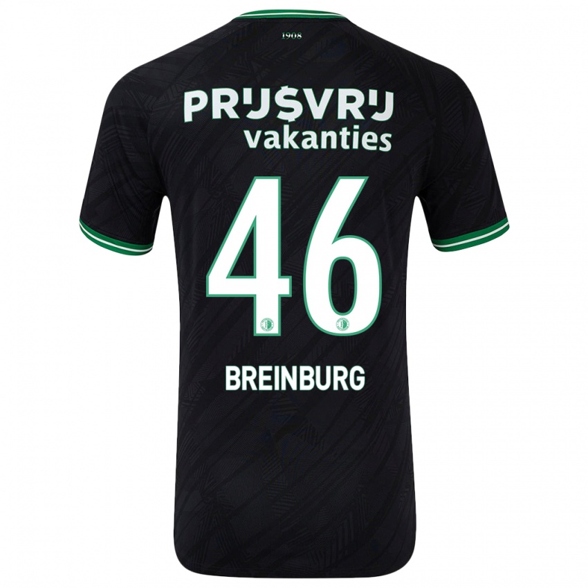 Niño Camiseta Rainey Breinburg #46 Negro Verde 2ª Equipación 2024/25 La Camisa