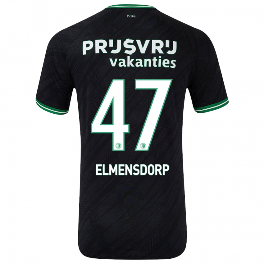 Niño Camiseta Paris Elmensdorp #47 Negro Verde 2ª Equipación 2024/25 La Camisa