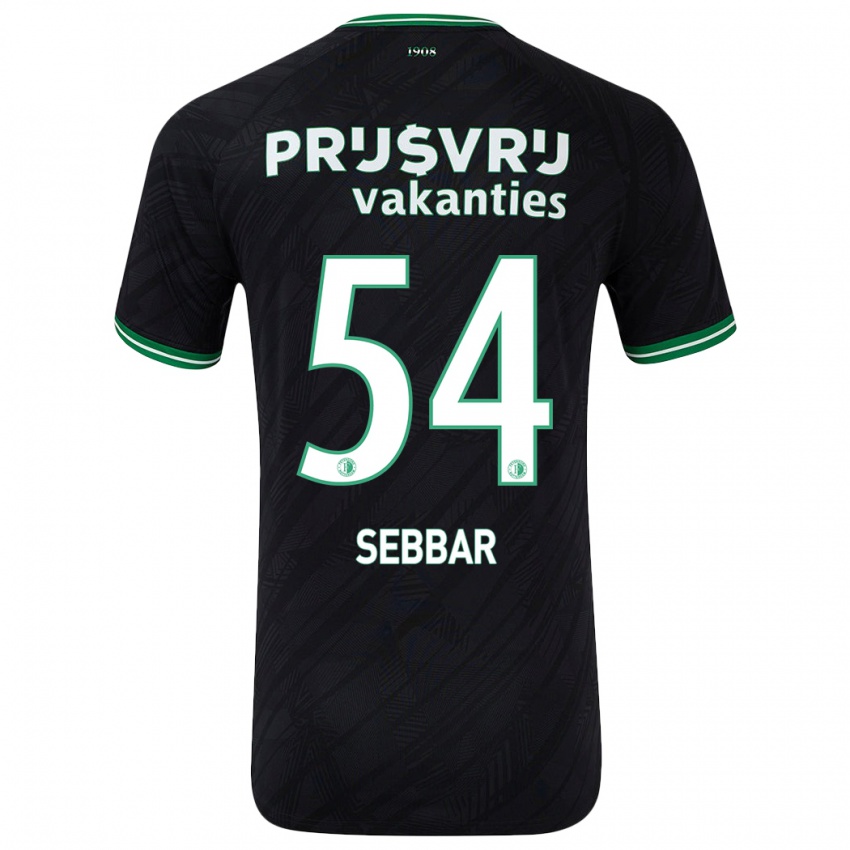 Niño Camiseta Marouane Sebbar #54 Negro Verde 2ª Equipación 2024/25 La Camisa