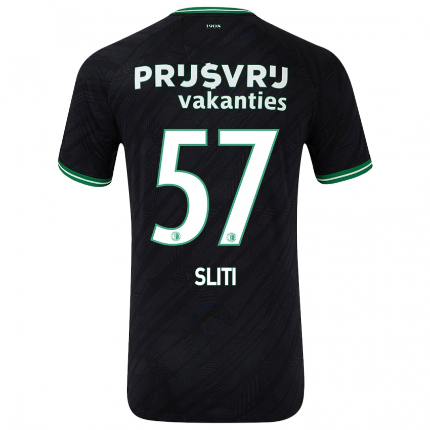 Niño Camiseta Aymen Sliti #57 Negro Verde 2ª Equipación 2024/25 La Camisa