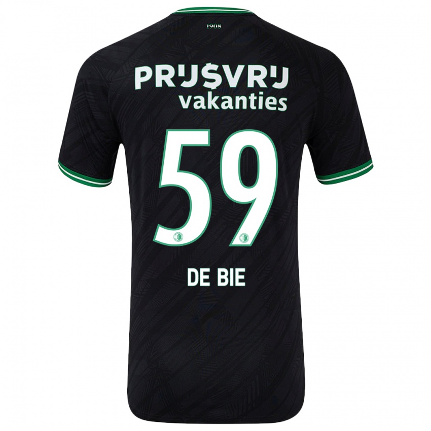 Niño Camiseta Joey De Bie #59 Negro Verde 2ª Equipación 2024/25 La Camisa