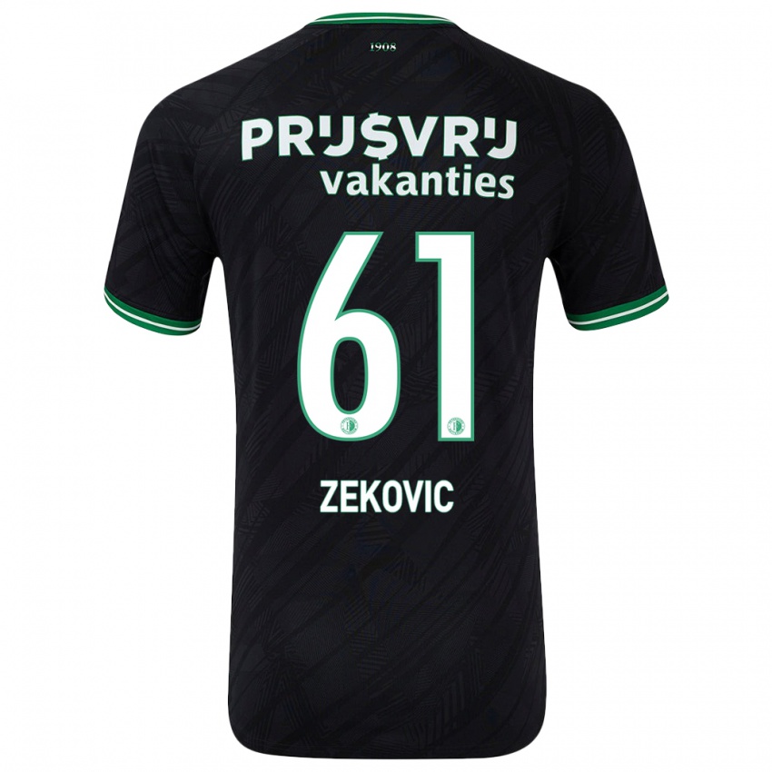 Niño Camiseta Aleks Zekovic #61 Negro Verde 2ª Equipación 2024/25 La Camisa