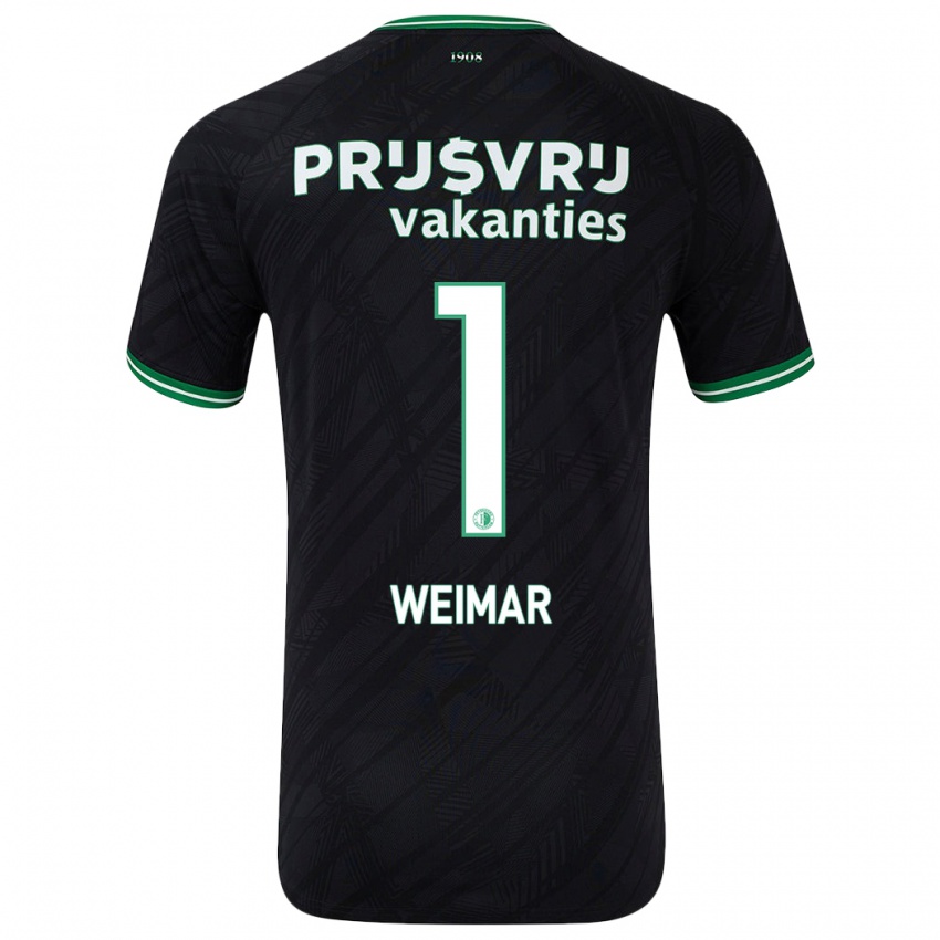 Niño Camiseta Jacintha Weimar #1 Negro Verde 2ª Equipación 2024/25 La Camisa