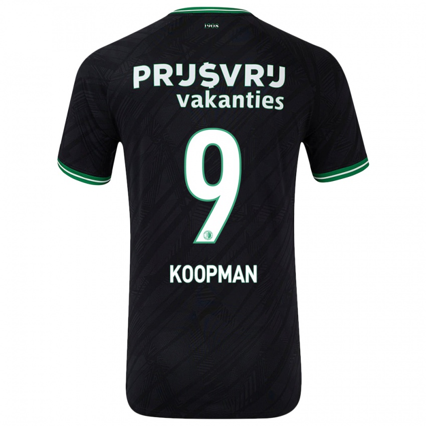 Niño Camiseta Sanne Koopman #9 Negro Verde 2ª Equipación 2024/25 La Camisa