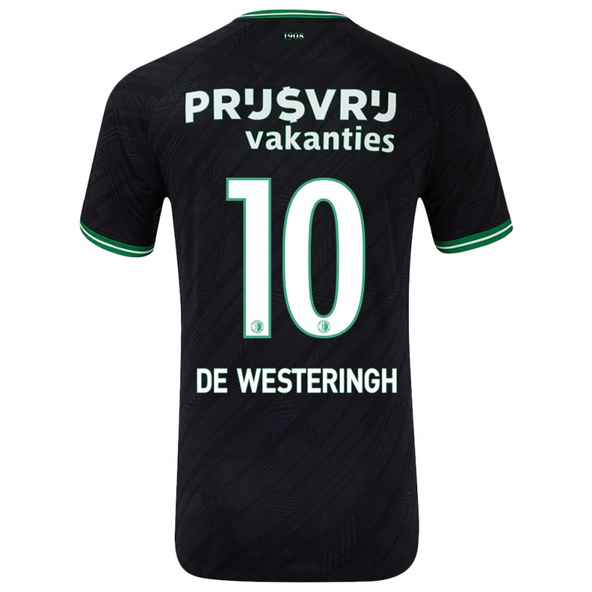 Niño Camiseta Kirsten Van De Westeringh #10 Negro Verde 2ª Equipación 2024/25 La Camisa