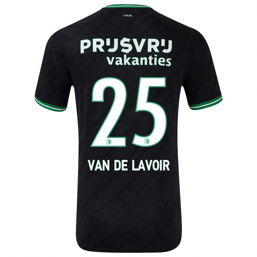 Niño Camiseta Romeé Van De Lavoir #25 Negro Verde 2ª Equipación 2024/25 La Camisa