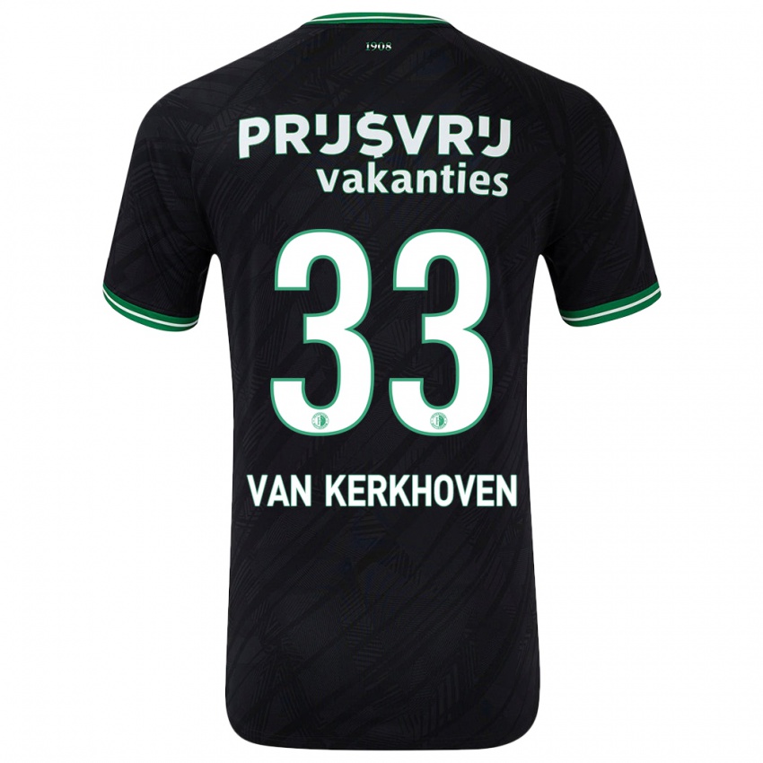 Niño Camiseta Ella Van Kerkhoven #33 Negro Verde 2ª Equipación 2024/25 La Camisa