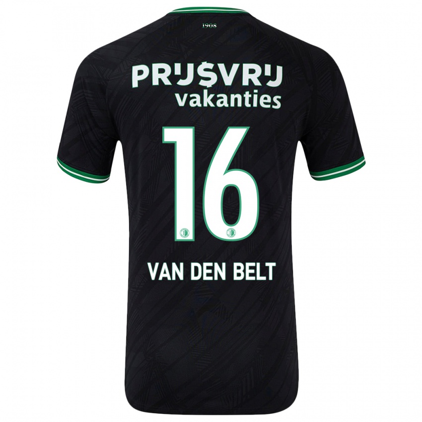 Niño Camiseta Thomas Van Den Belt #16 Negro Verde 2ª Equipación 2024/25 La Camisa