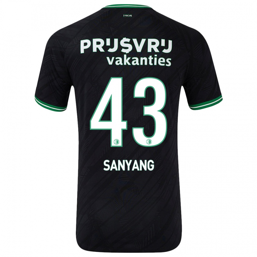 Niño Camiseta Amadou-David Sanyang #43 Negro Verde 2ª Equipación 2024/25 La Camisa