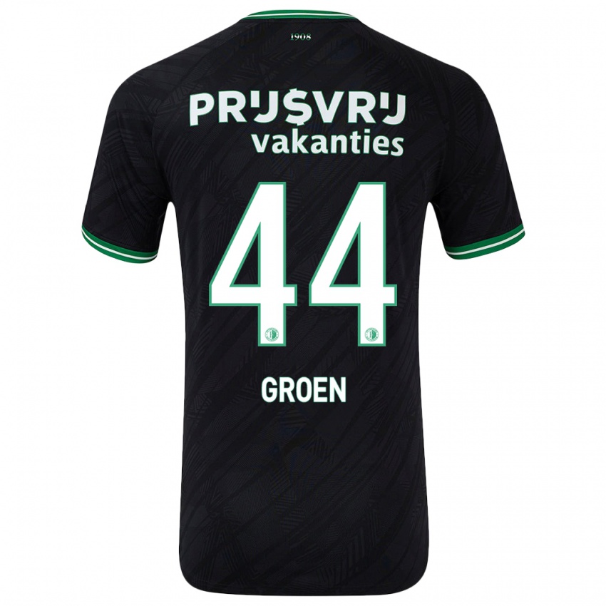 Niño Camiseta Nesto Groen #44 Negro Verde 2ª Equipación 2024/25 La Camisa