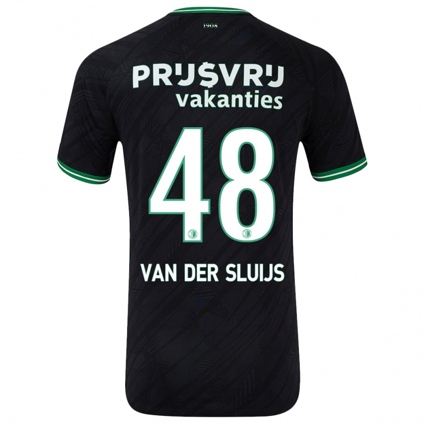 Niño Camiseta Joep Van Der Sluijs #48 Negro Verde 2ª Equipación 2024/25 La Camisa