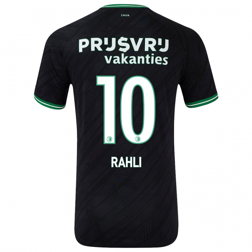 Niño Camiseta Khalid Rahli #10 Negro Verde 2ª Equipación 2024/25 La Camisa