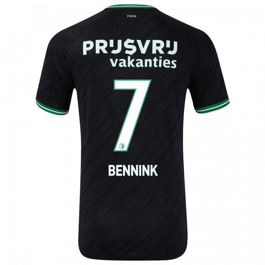 Niño Camiseta Maxime Bennink #7 Negro Verde 2ª Equipación 2024/25 La Camisa