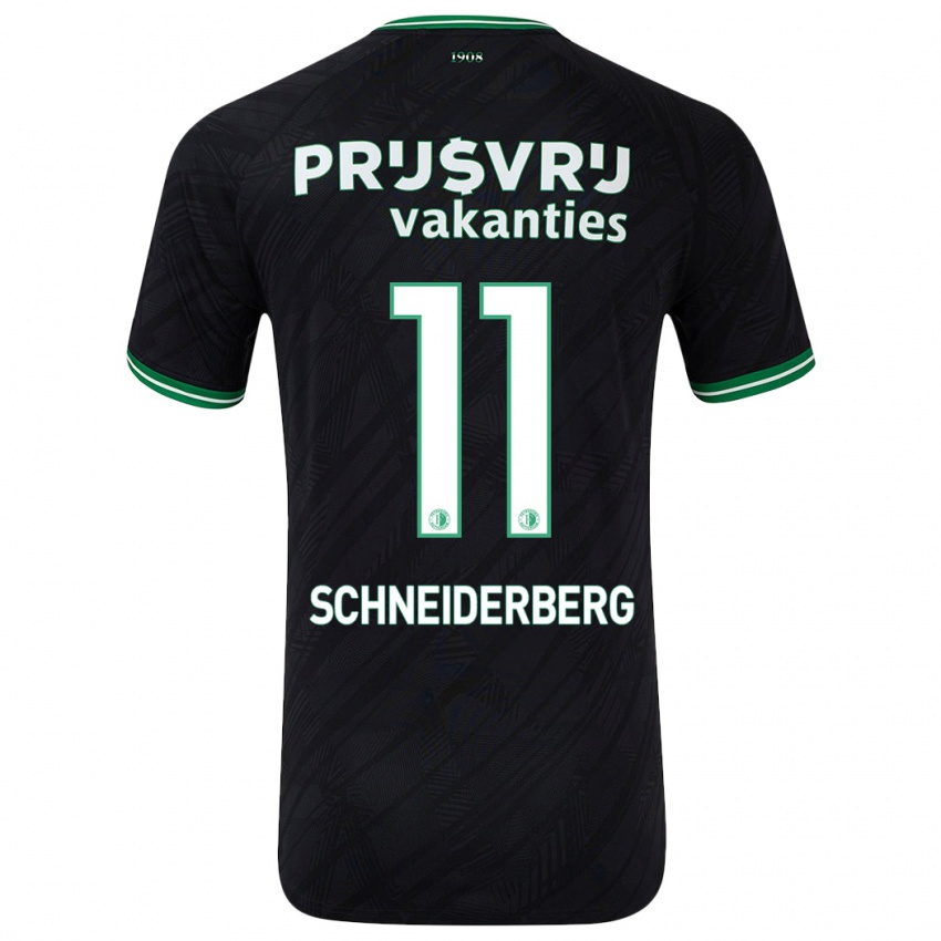 Niño Camiseta July Schneiderberg #11 Negro Verde 2ª Equipación 2024/25 La Camisa