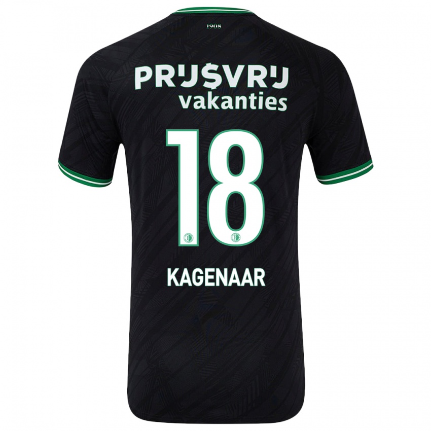 Niño Camiseta Isa Kagenaar #18 Negro Verde 2ª Equipación 2024/25 La Camisa