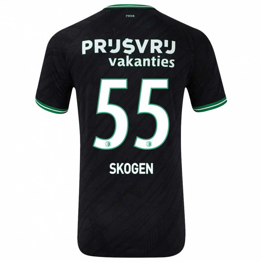 Niño Camiseta Sondre Skogen #55 Negro Verde 2ª Equipación 2024/25 La Camisa