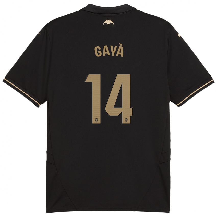 Niño Camiseta Jose Gaya #14 Negro 2ª Equipación 2024/25 La Camisa