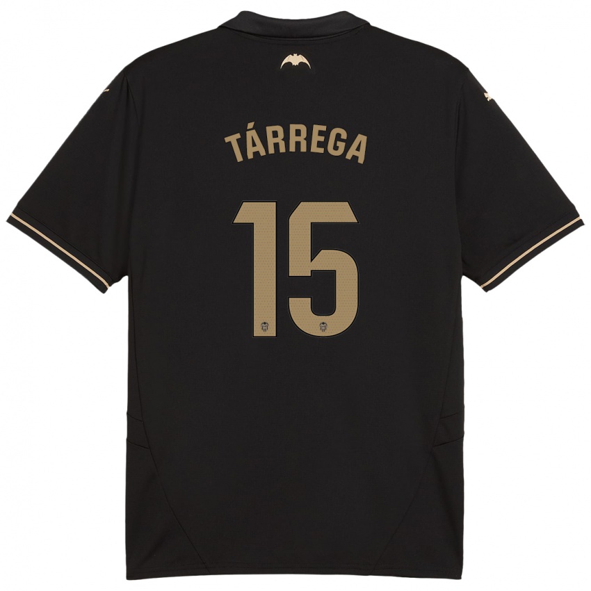 Niño Camiseta César Tárrega #15 Negro 2ª Equipación 2024/25 La Camisa