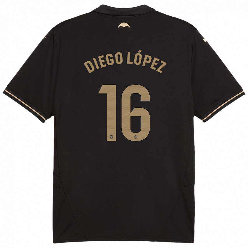 Niño Camiseta Diego Lopez #16 Negro 2ª Equipación 2024/25 La Camisa